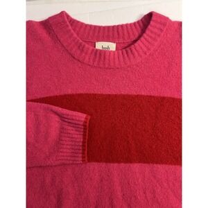 Hush Womens Striped Pullover Sweater Size‎ XL Pink Soft Wool Blend